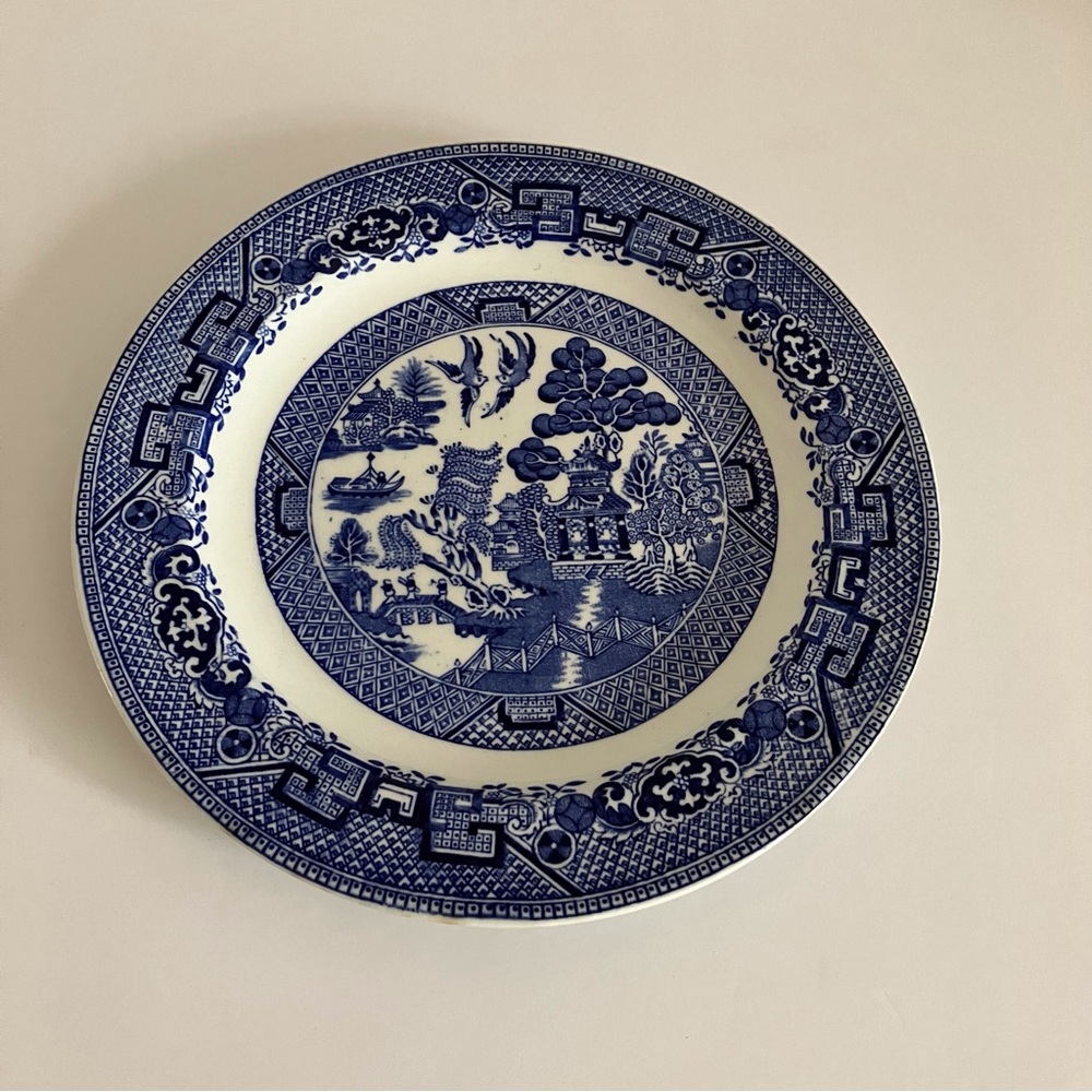 Churchill Blue Willow Plates Desert Lunch